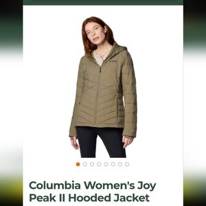 Columbia Women's Joy Peak II Hooded Jacket (Medium, Stone Green)